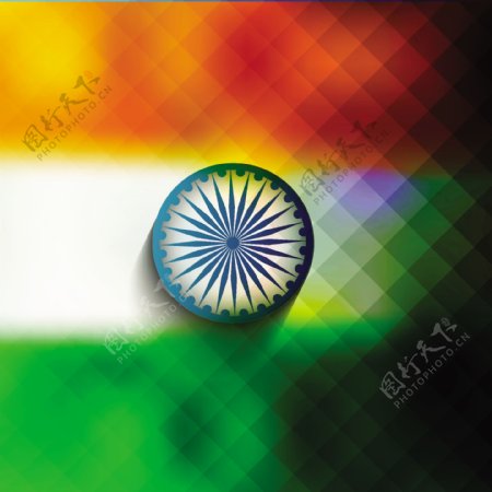 马赛克图案印度国旗