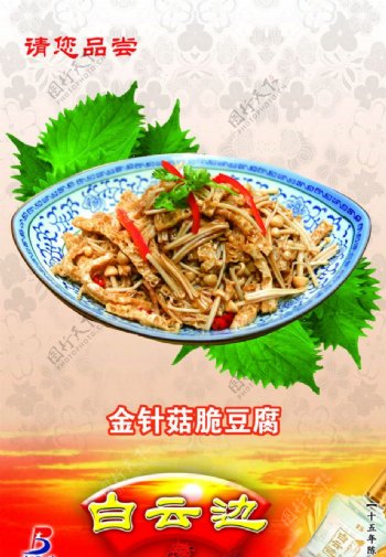 餐馆海报金针菇豆腐