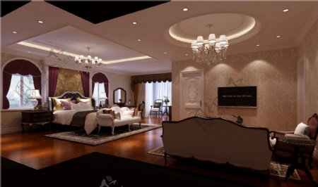 欧式时尚客厅卧室吊顶设计图