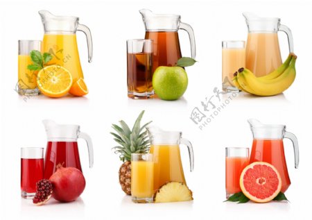 各种果汁和水果图片