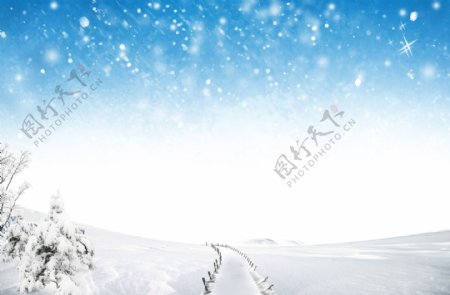 唯美冬天雪地风景图片