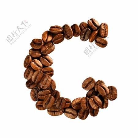 咖啡豆组成的字母G