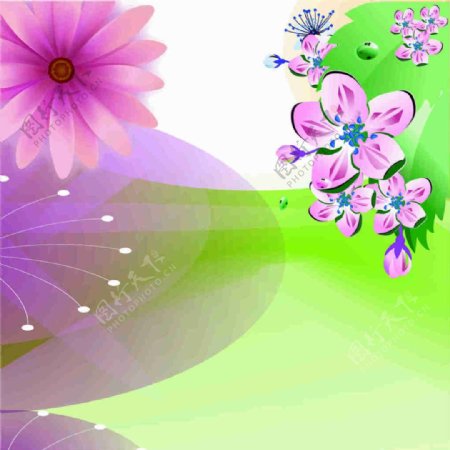 花朵渲染彩色背景素材
