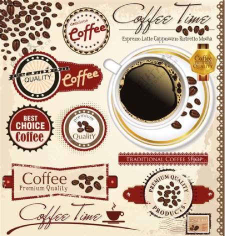 咖啡美食标签图片
