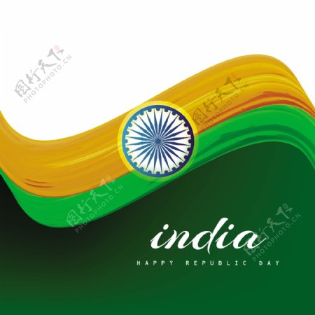 美丽的波浪型印度国旗