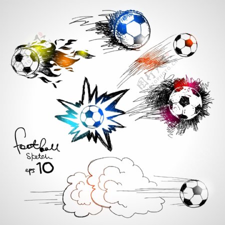 卡通涂鸦足球标志