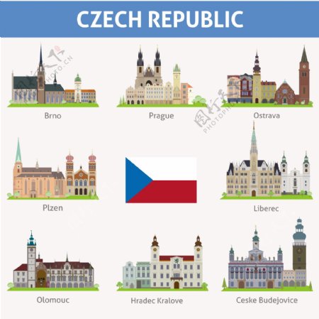 捷克共和国建筑图标