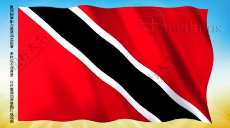 动态前景旗帜飘扬191多巴哥国旗