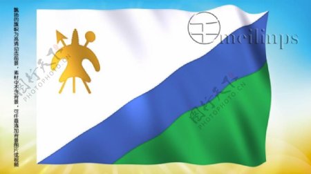 动态前景旗帜飘扬104莱索托国旗