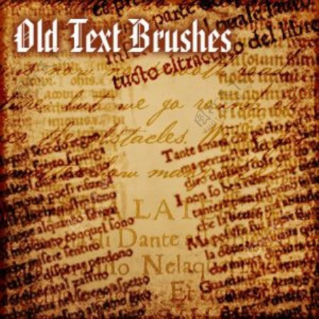 破旧古英文书信字有岁月的英文文字Photoshop笔刷