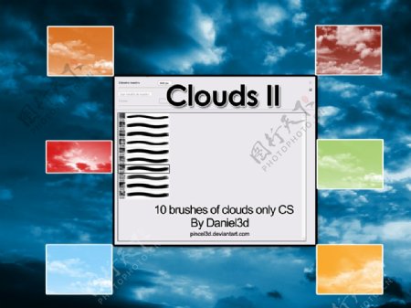 10种真实的免费云朵云彩天空蓝天photoshop笔刷素材