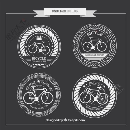 复古自行车徽章设计