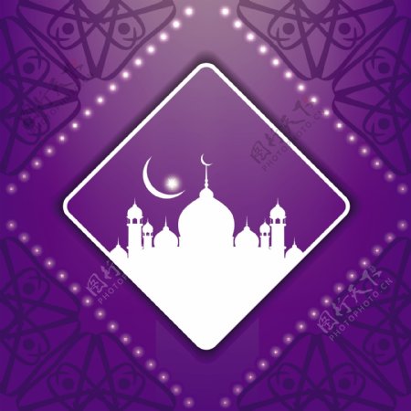 紫伊斯兰背景与清真寺
