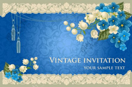 欧式花卉卡片背景