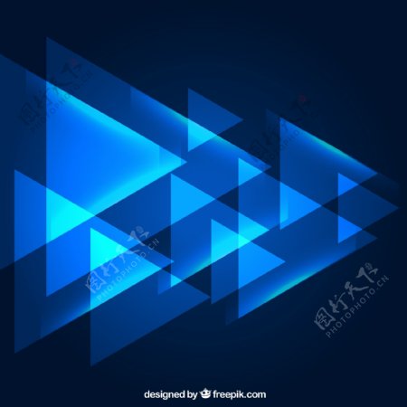 蓝色三角形背景图片
