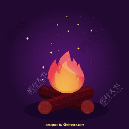 紫色的篝火背景
