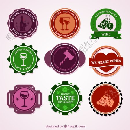 9款彩色葡萄酒标签
