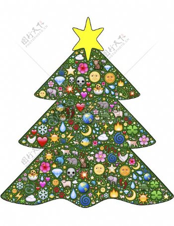 圣诞树饰品卡片