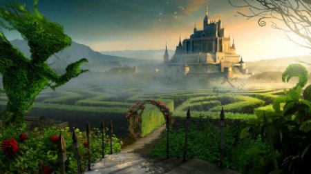 魔幻仙境城堡海报背景素材