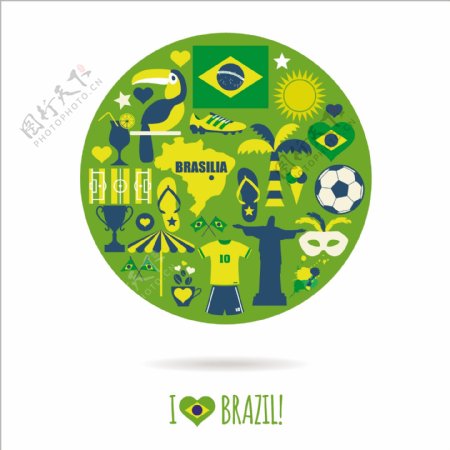 巴西传统元素的圆形组合