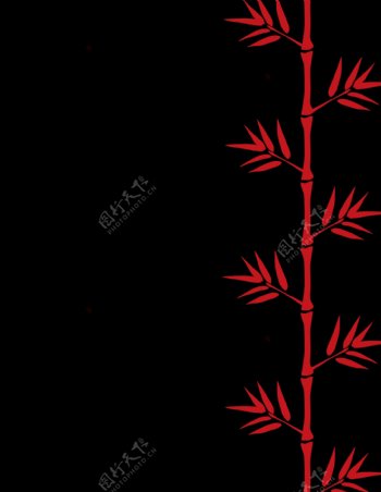 竹子中国民族风新年红色矢量背景底纹