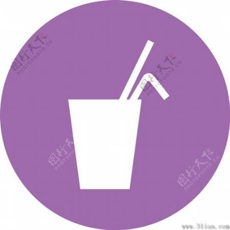 紫色背景饮品图标