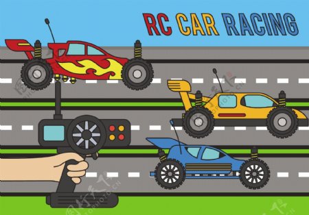 Rc遥控车竞赛插画