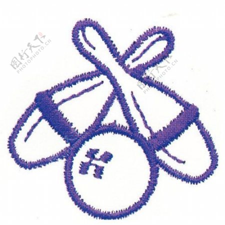 绣花保龄球体育运动比赛紫色免费素材