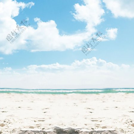 蓝色海滩沙滩背景