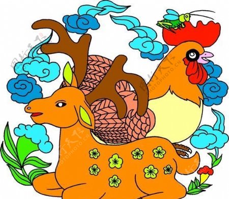 吉祥图案中华传统图案动物装饰图案矢量素材CDR格式0042