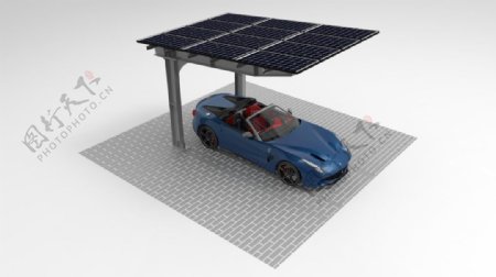 单车位车棚3D模型文件素材