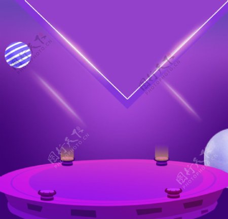 电商紫色舞台直通车背景