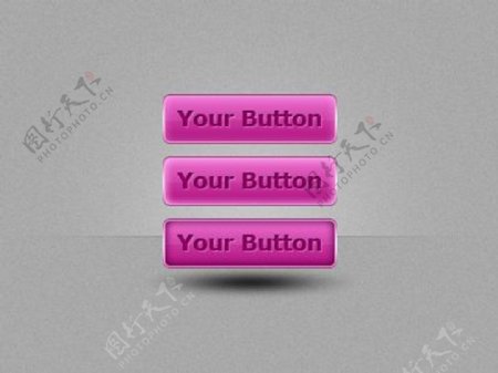 粉红色的按钮图标PSD素材