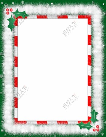 漂亮圣诞绿色边框免抠png透明素材