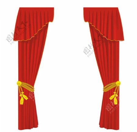 红色窗帘舞台幕布