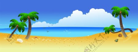 动漫游戏海边沙滩场景