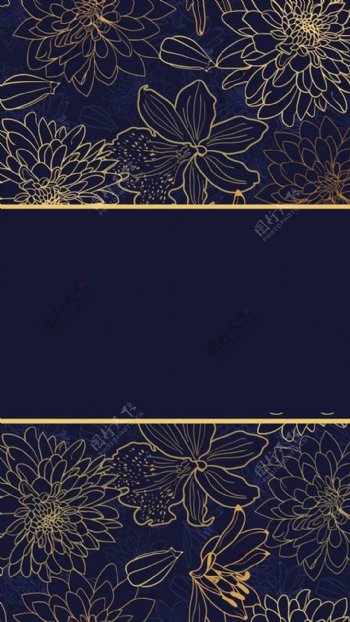 欧式金色花朵H5背景素材