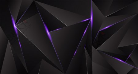 黑色几何立体科技卡通矢量素材