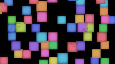 彩色方块旋转扩散背景特效视频素材