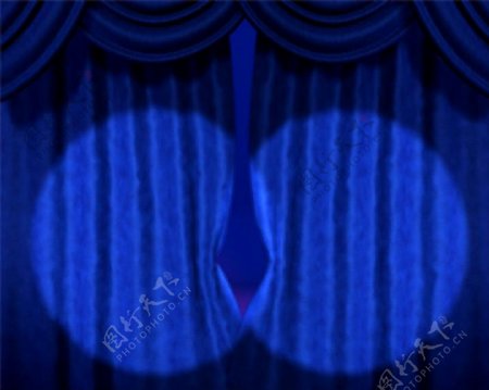 蓝色舞台幕布追光动态视频素材