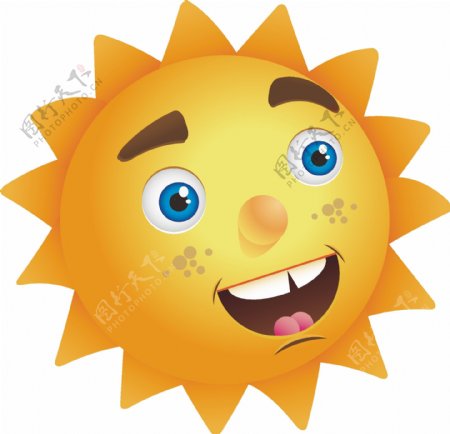 卡通太阳手绘太阳笑脸