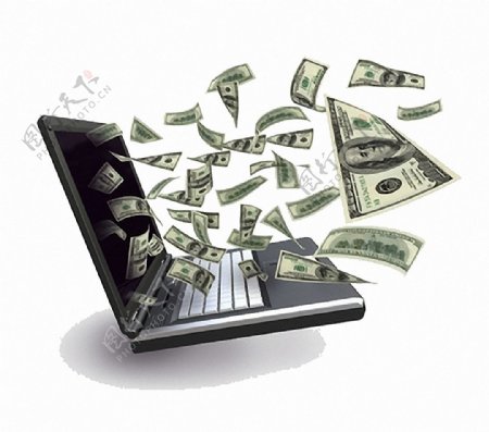 笔记本电脑钞票免抠png透明图层素材