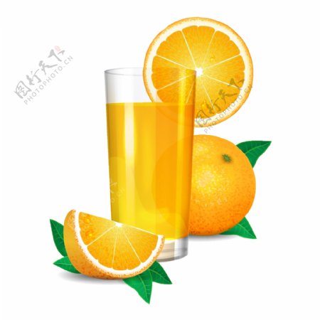 橙汁卡通矢量素材