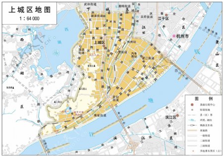浙江杭州市上城区标准地图32K