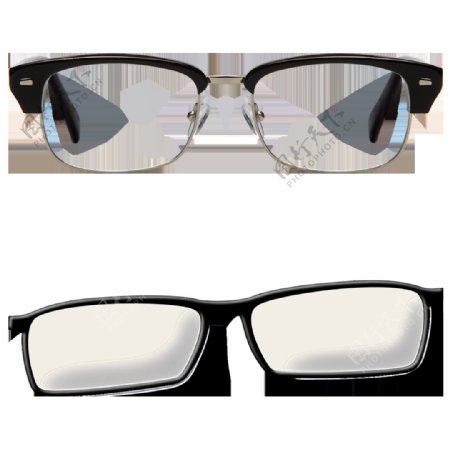 两幅近视眼镜免抠png透明图层素材