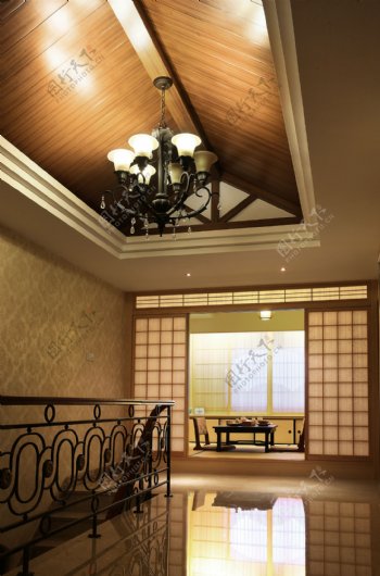 日式大户型走廊室内装修效果图
