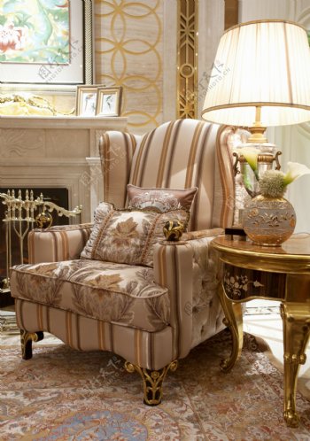 欧式典雅时尚客厅椅子装饰设计效果图