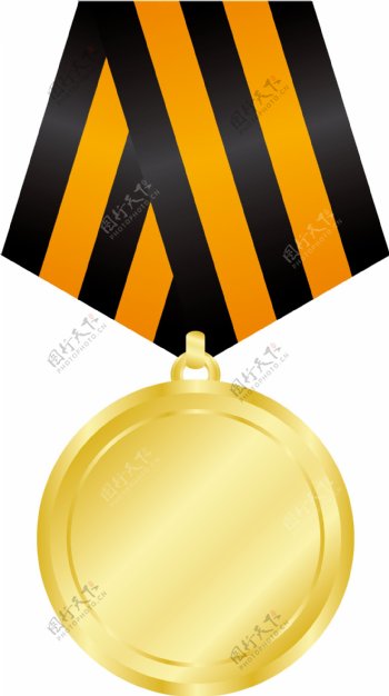 黄黑条纹带子金牌免抠png透明图层素材