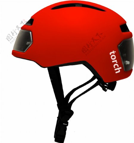 漂亮红色自行车头盔免抠png透明图层素材