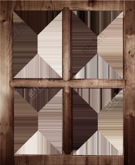简约木质方格窗户